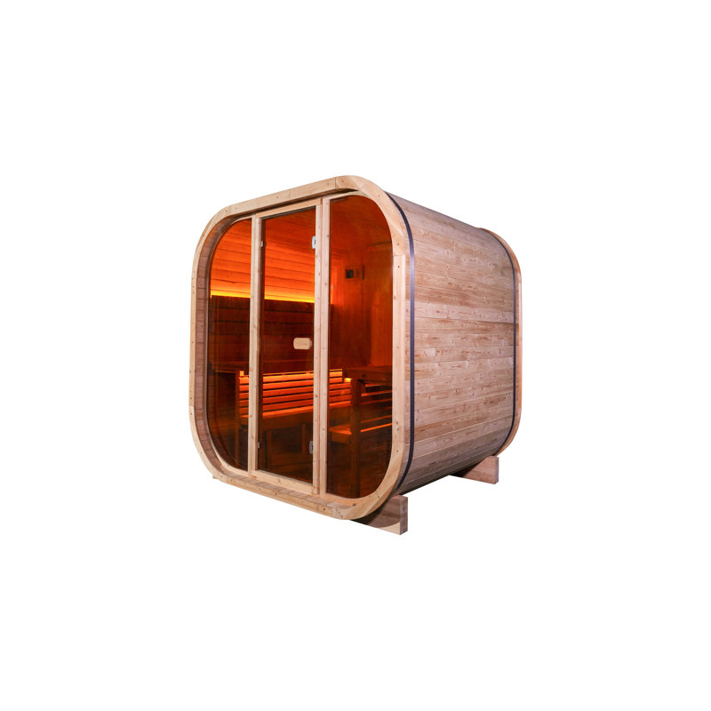 Sauna d'extérieur carré brun pour 4 personnes