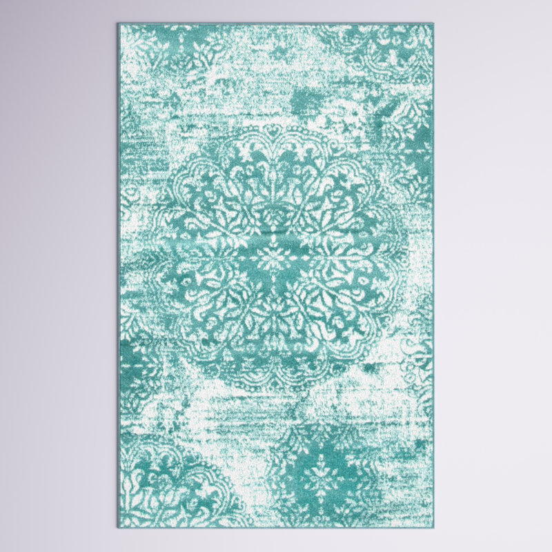 Tapis floral Brandt, Rectangle 3 pi 3 po x 5 pi 3 po, Blue