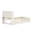 Cadre de lit simple moderne avec port USB intégré sur la tête de lit à bibliothèque et 2 tiroirs pour couleur blanc délavé-1197507037