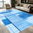 1PC Geometric Abstract Blue Block Brushstroke area rugs for Living Room, Soft and Comfortable, Suitable for all seasons, easy-to-maintain, machine washable Indoor floor mat, Under Table Farmhouse suitable for Dining Table, Bedroom, Home Office,-129870663