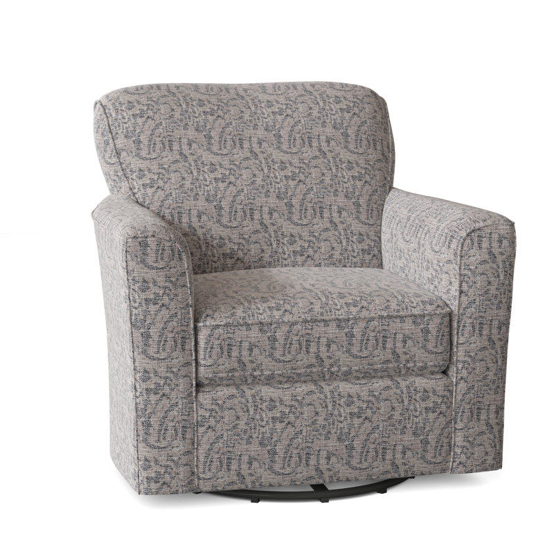 Kaylee 35.5" Wide Swivel Armchair, Marble Grey Performance