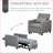 Sofas Convertible Sleeper for TV, Reading, Naps | Tufted Fabric, Adjustable Backrest | Slate Gray | Plastic Legs