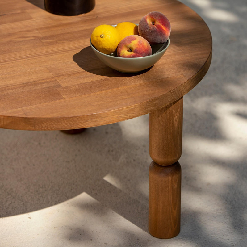 Elegant Coffee Table, 23.6 x 15.7 x 23.6 Inches | 100% Beech Wood in Rich Chestnut Finish | UV Resistant Colorant & Water-Based Ultra Matte Varnish | Modern Design, Perfect for Living Rooms & Cozy Spaces