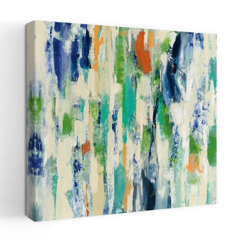 Rayons de soleil contemporains avec art abstrait bleu, H 18 po x l 18 po