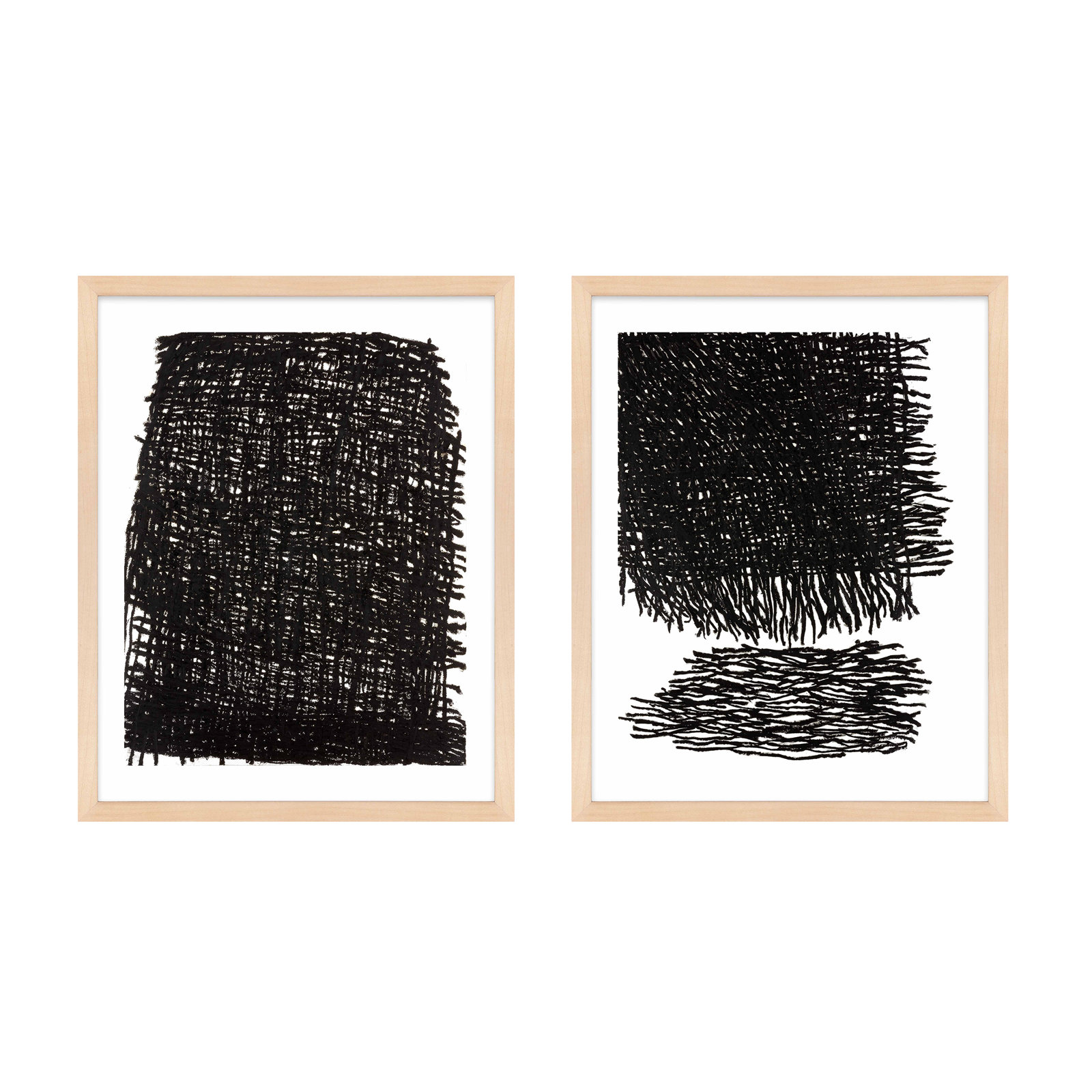 Passing Storm. Set Of 2 by Stephanie Dennis, 38" H x 30" W  x 1.25" D, Maple