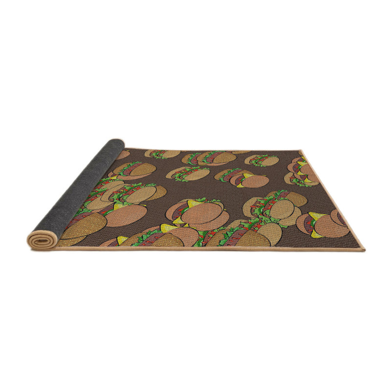 Brun Dagan Tapis décoratif, Rond 3 pi