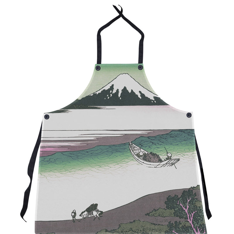 Bib Apron, Green/White/Brown