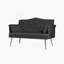 Luxurious Black Velvet Loveseat Sofa with Tufted Design for Elegant and Comfortable Seating in Modern Living Spaces-1921811024