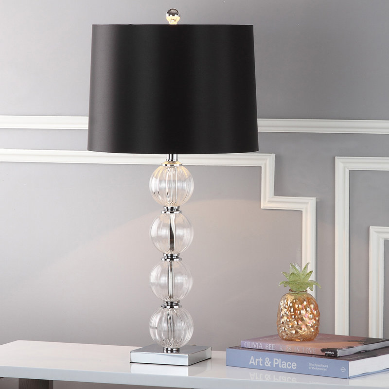 Lampe de table transparente 30 po Endsley, Noir