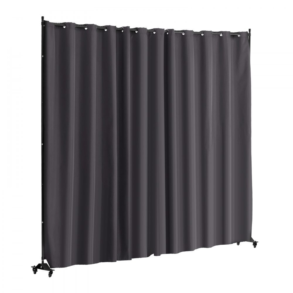 Room Divider, 121.5 x 96.7 inch Portable Panel Room Divider with Wheels Curtain Divider Stand, Room Divider Privacy Screen for Office, Bedroom, Dining
