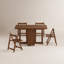 Ensemble de table de salle à manger pliable en bois massif et de 4 chaises avec rangement intégré pour chaises Oliver-1210342390-1210342391