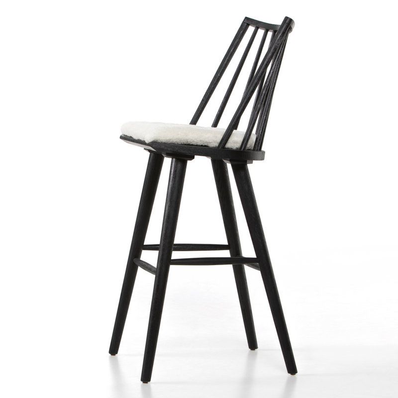 Daltrey Solid Wood Counter & Bar Stool, Bar Stool (29” Seat Height), Brown/Black