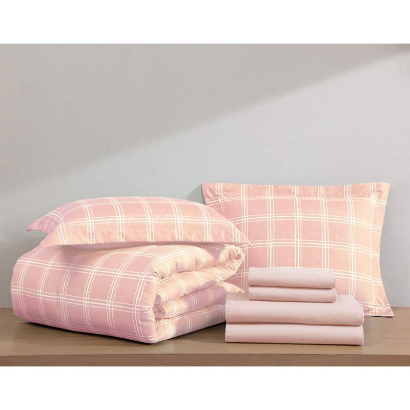 Full Pink Microfiber Reversible Bed-In-A-Bag Set