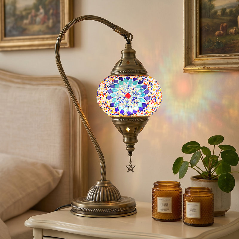 Lampe de chevet en mosaïque turque marocaine moderne 3 options de décoration de maison, red2
