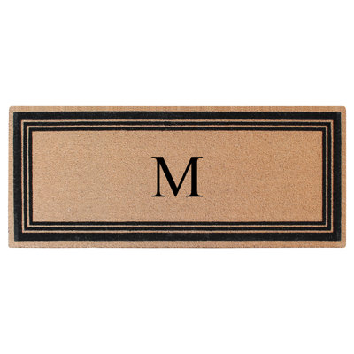 Monogrammed Triple Classic Border Natural Coir Door Mat with PVC Backing – Heavy-Duty, Anti-Shed & Easy to Clean