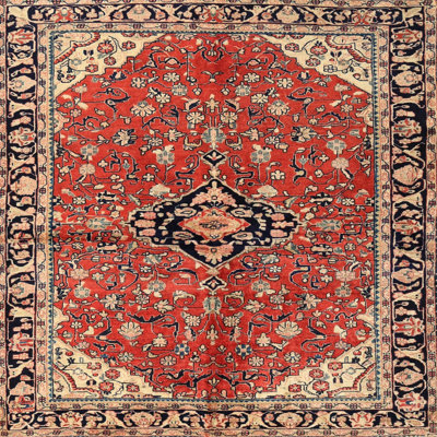 Tapis oriental orange