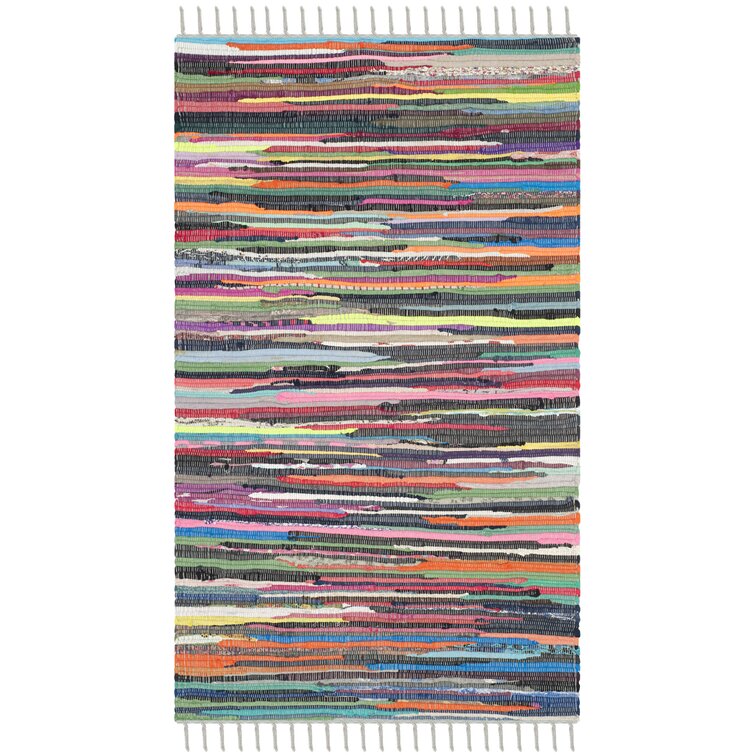 Mireia Striped Hand-Woven Flatweave Cotton Gray Area Rug (size unknown)