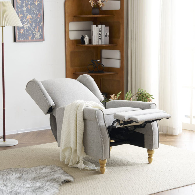 Ozvaldo 70cm Wide Wing Chair Recliner, Light Grey
