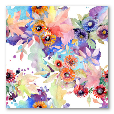 Bouquet floral, fleurs botaniques - peinture sur toile