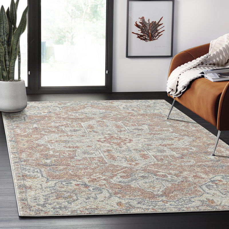 Tapis crème et rouge Gerzon, Rectangle 6 pi x 9 pi