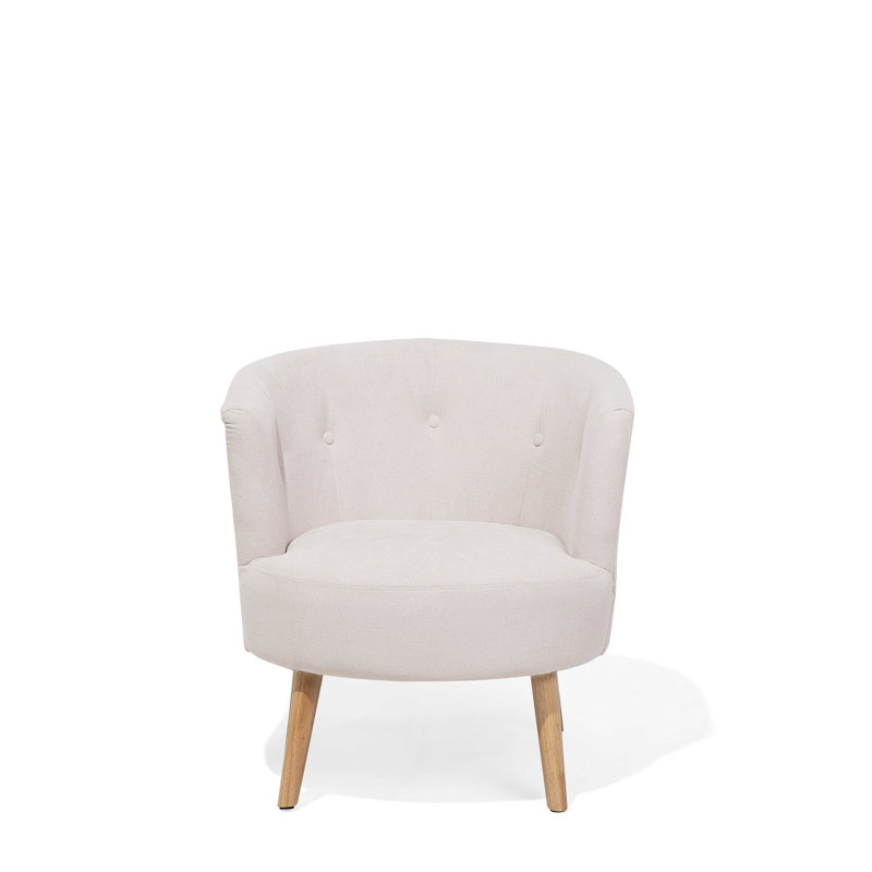 Stetson Upholstered Barrel Chair, Off-White