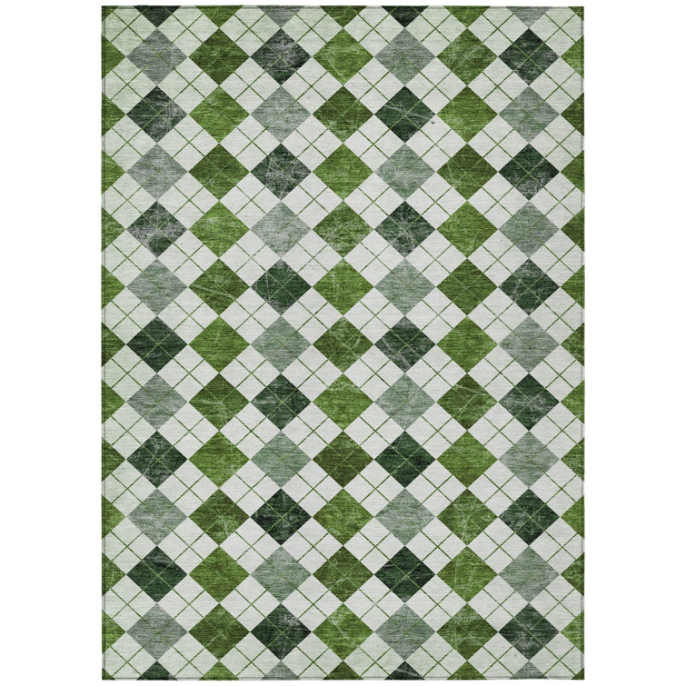 Machine Washable Indoor/Outdoor Kaczor ACN2237 Geometric Rug