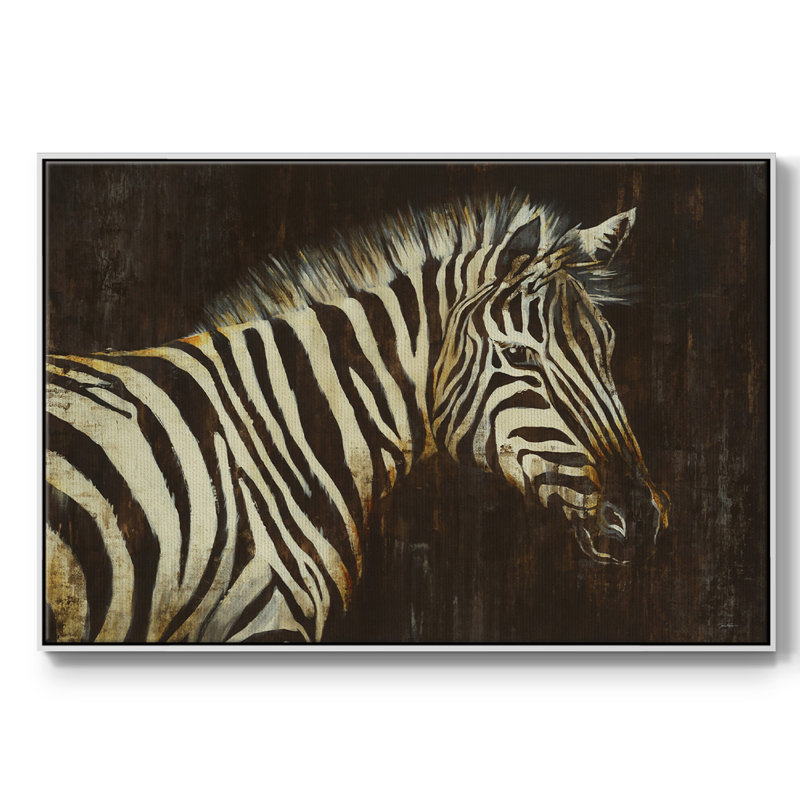 Pyjama rayé - reproduction sur toile avec cadre flottant, H 27 po x l 41 po x P 2 po, Blanc