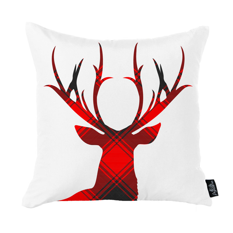 Christmas Red and White Plaid Decorative Throw Pillow Set