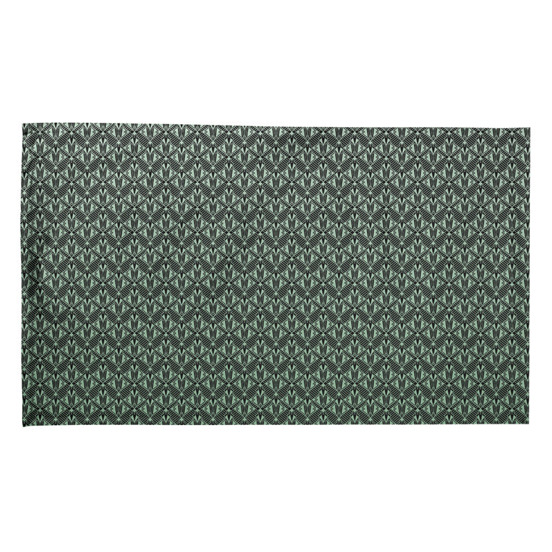 Torchon Suoz Classic Art Deco, Polyester sergé, Vert / Noir