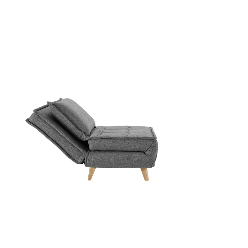 Mikell Upholstered Convertible Sleeper Accent Chair, Gray