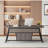63 Inch Executive Office Desk, Gray And Black-3787115