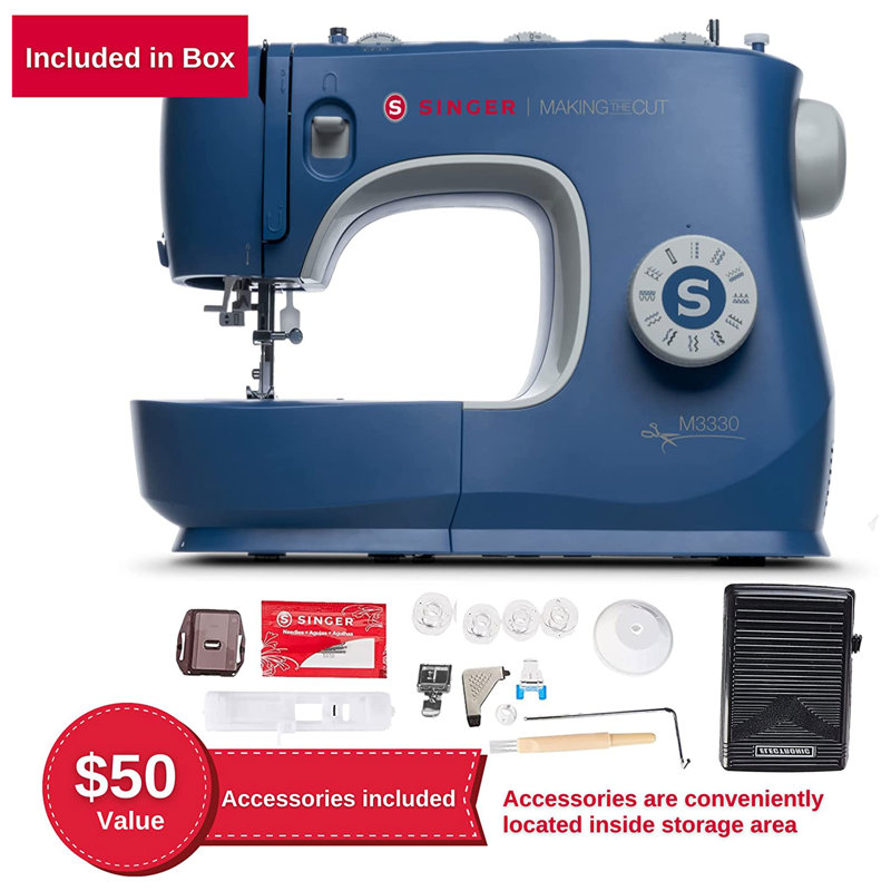 Singer 97 Stitch Mechanical Sewing Machine, Blue