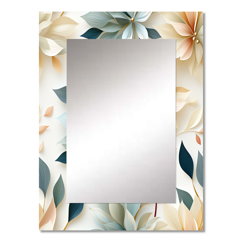 Subtle Whispers - Floral Mirror Wall Decor, 32" x 24"