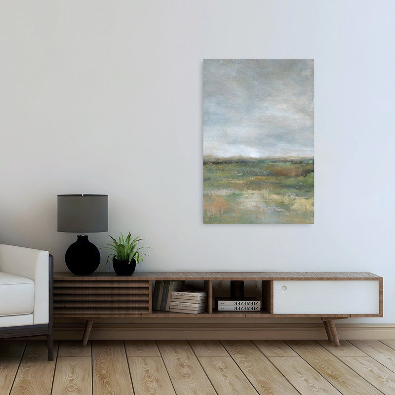 «Lush Desert Sunrise Abstract Contemporary Serene Landscape Nature», reproduction d'art murale, 48" H x 32" W