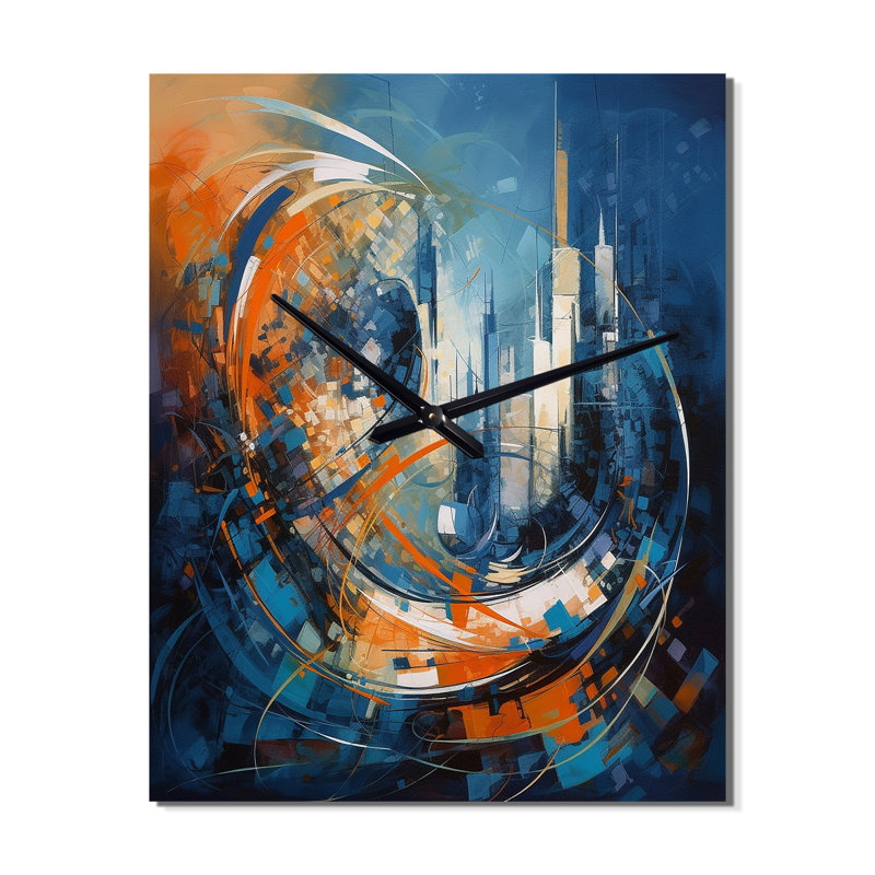 Jamaree - Horloge murale moderne géométrique, H 32 po x l 16 po x P 1 po