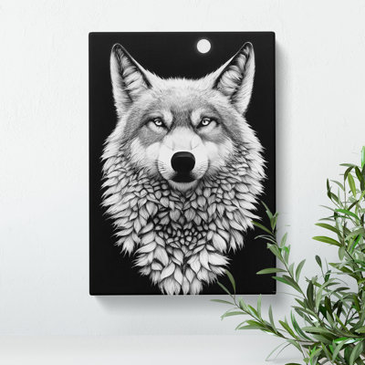 Monochrome Wolf No.1 - Wrapped Canvas
