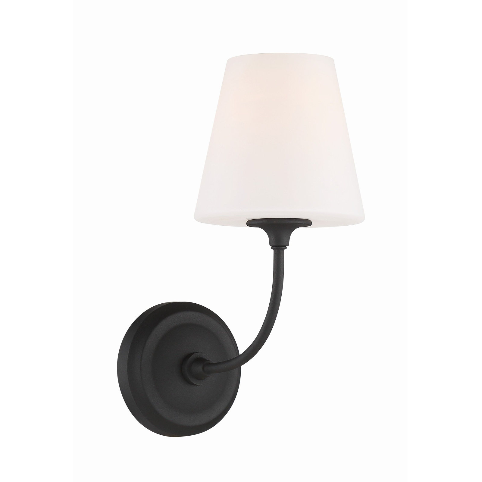 Lane Single Light Armed Sconce, Black Forged