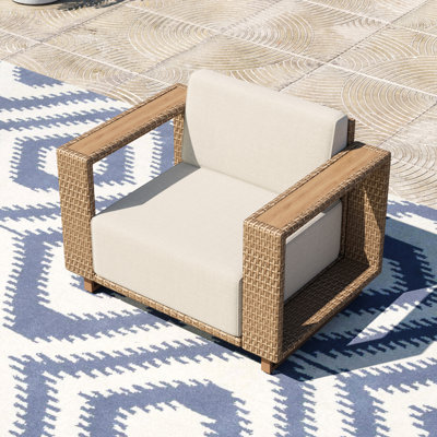 All Weather Wicker Outdoor Armrest Single Chair