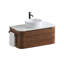 Meuble-lavabo mural de 91 cm (36 po) avec lavabo rond blanc rayé et tiroir de rangement-837719069-837719047-837719043
