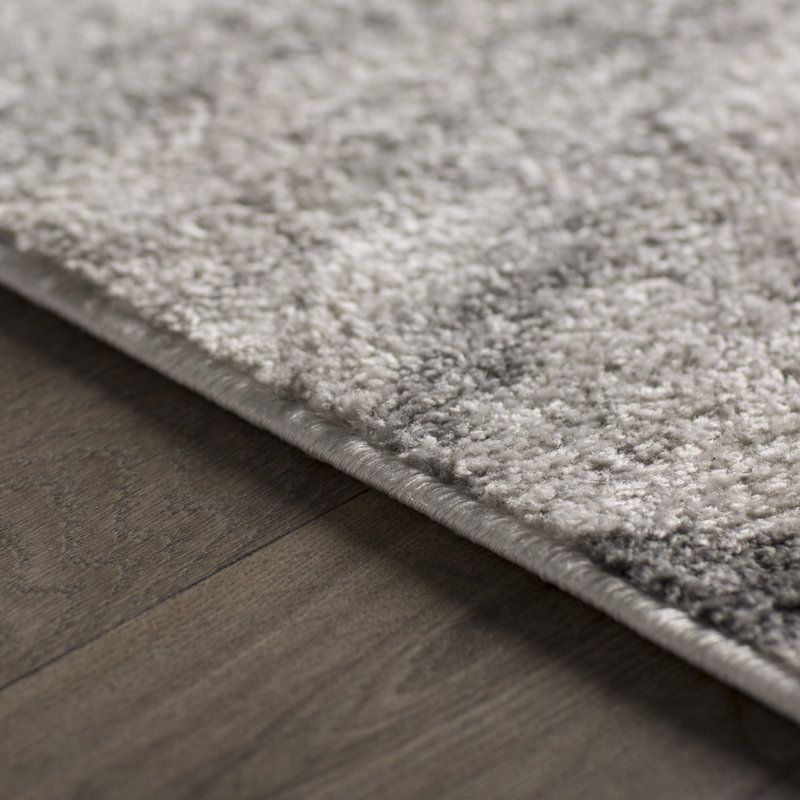 Amii Abstract Stripe Contemporary Ivory/Gray/Charcoal Area Rug, Rectangle 12' x 18'