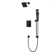 Square 2-Way Pressure Balance Shower Trim Kit With Hand Held Shower On Integrated Slide Bar Chrome