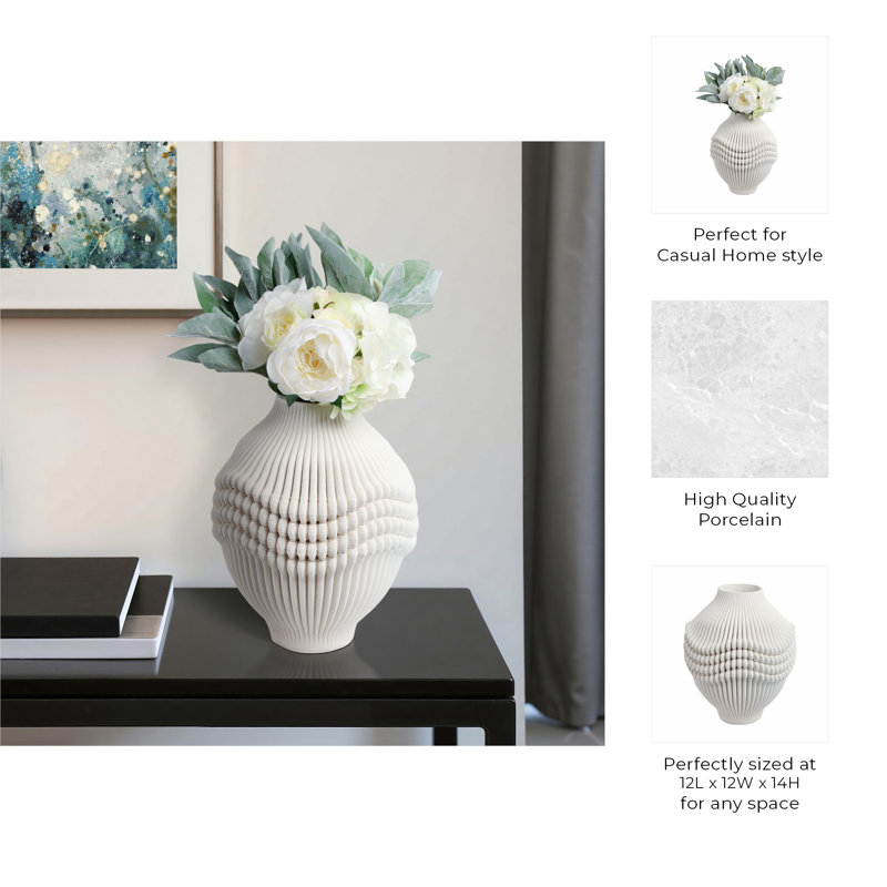 Coulter Handmade Stoneware Table Vase, 14" H x 12" W x 12" D