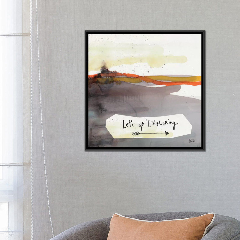 « explore i », impression sur toile, H 37 po x l 37 po x P 1,5 po, Toile avec cadre noir, Pas de tapis