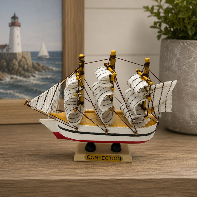 Ship With Three Masts Figurine