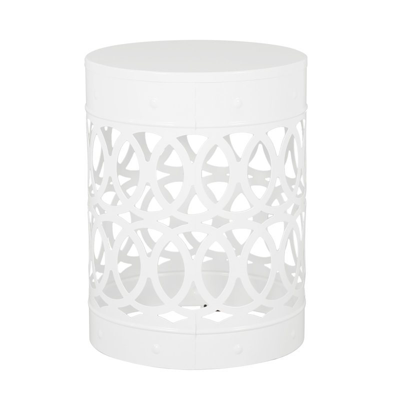 Table de bout d'extérieur en métal - Grand, Blanc