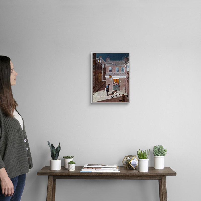 «The Tavern», art mural sur toile, Cadre flottant blanc, H 18 po x l 14 po x P 1,75 po