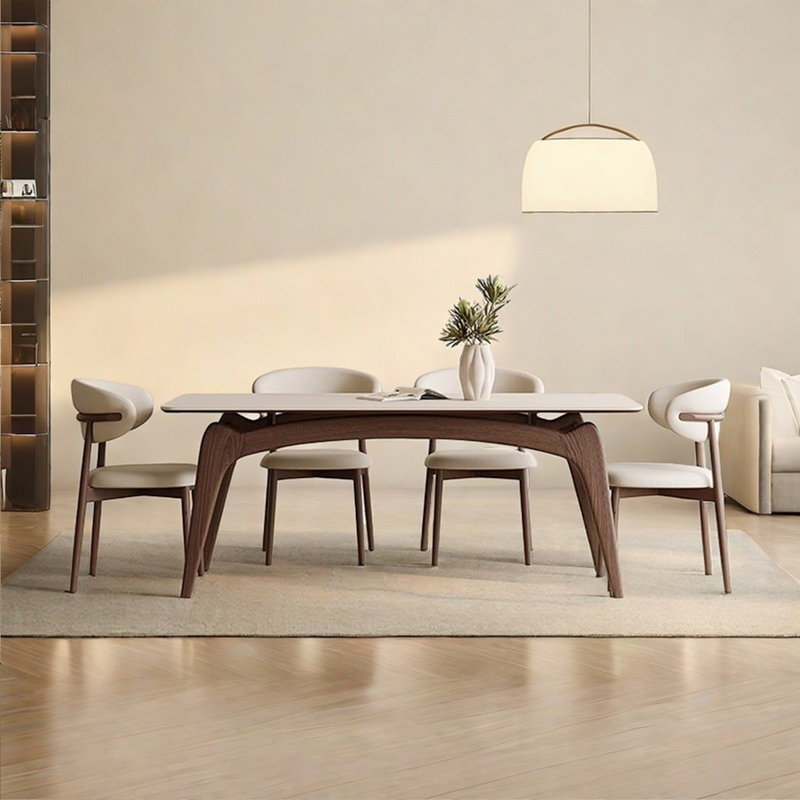 Table rectangulaire nordique de style crème nordique, H 29,14 po x L 63 po x l 31,5 po