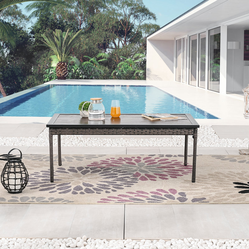 Aalaysia Rectangular Metal Outdoor Coffee Table , 42.5'' in. W 24.8'' in. D
