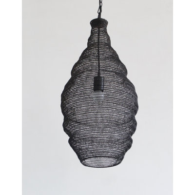 Transitional 1 Light Basket Pendant