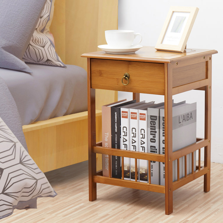 Pandorea Solid Wood End Table with Storage